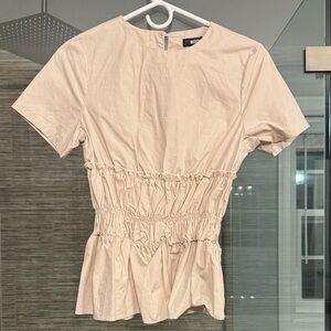 Missguided Cream Ruched Blouse